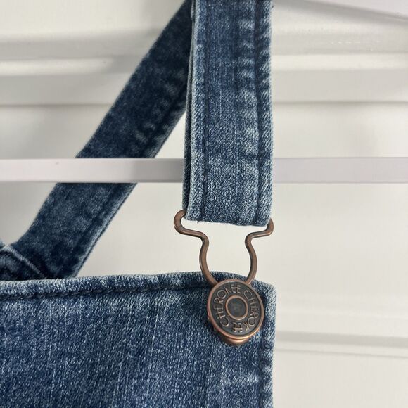 Cherokee Denim Blue Girl Short Overalls Size Large - Picture 2 of 7